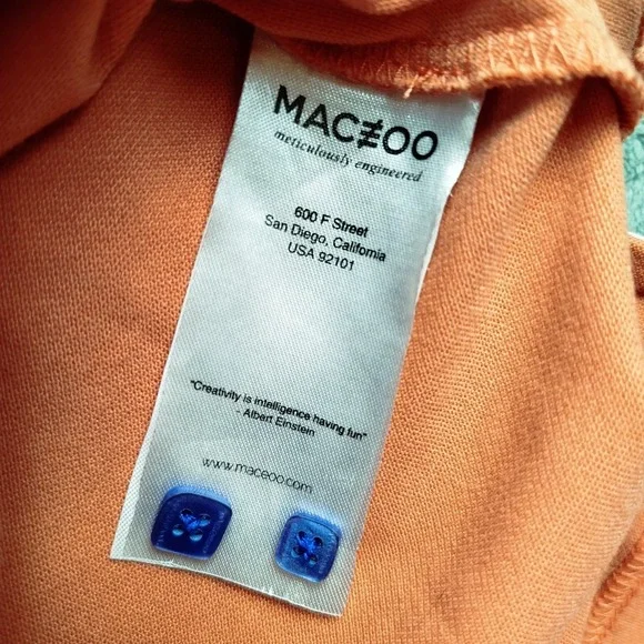 Maceoo Mozart Solid Coral Pique Polo Shirt Mens Size Large Short Sleeve - Picture 10 of 14